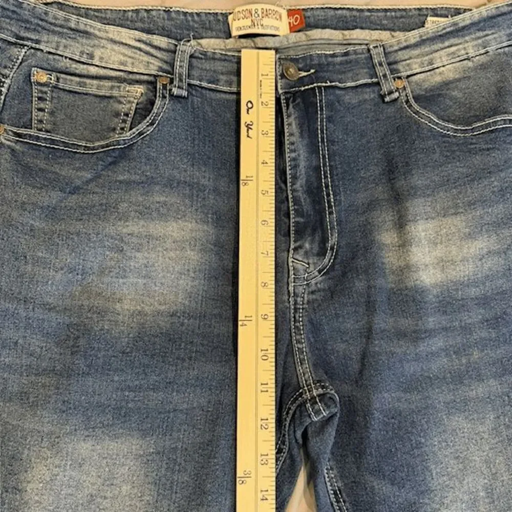 Hudson & Barrow NYC Men's Stretch 5 Pocket Relaxed Straight Jeans Size 40‎ x 32